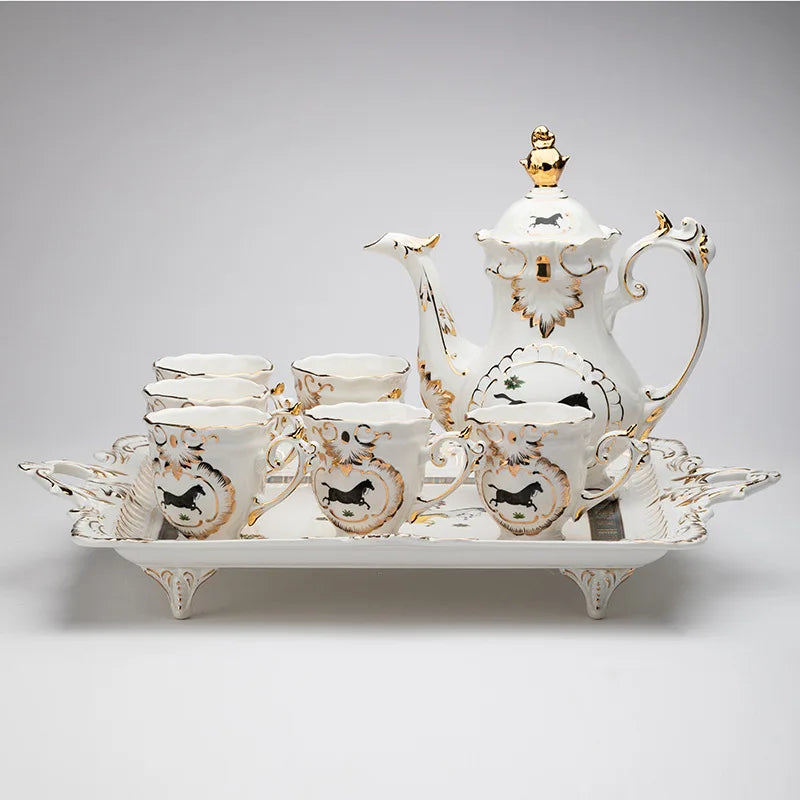 Hot selling European style luxury creative afternoon tea ceramic tea set