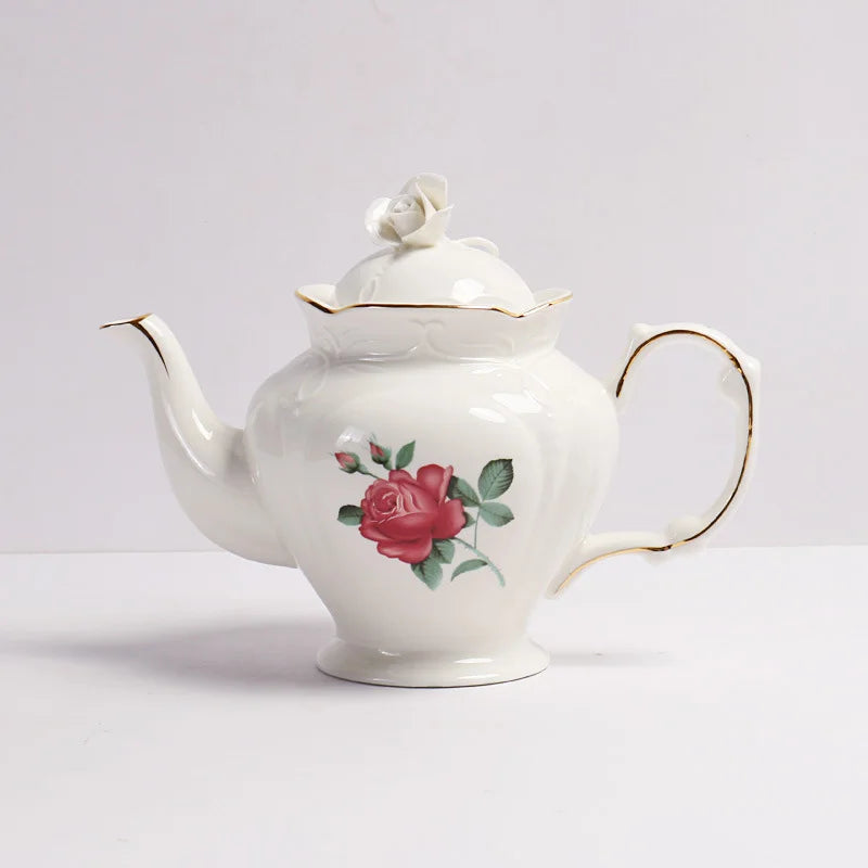 Low priced European rose patterned porcelain tea sets and cups