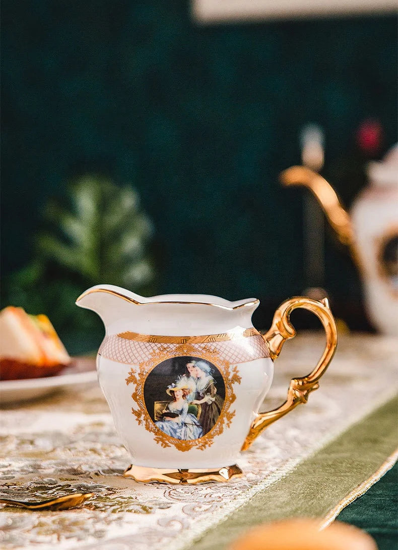 The manufacturer wholesales European oil painting noble women's luxury afternoon tea coffee set