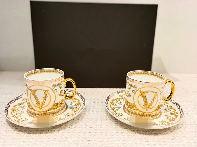 Hot sale luxury afternoon tea coffee cup bone china cup set