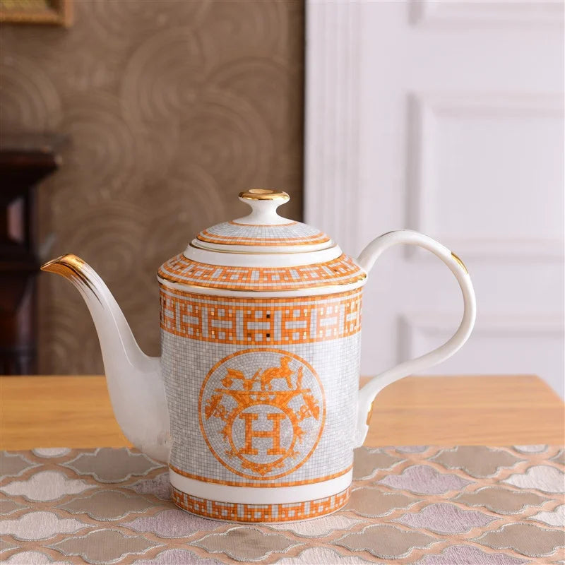 Hot selling 15pcs luxury European mosaic ceramic tea set coffee cup