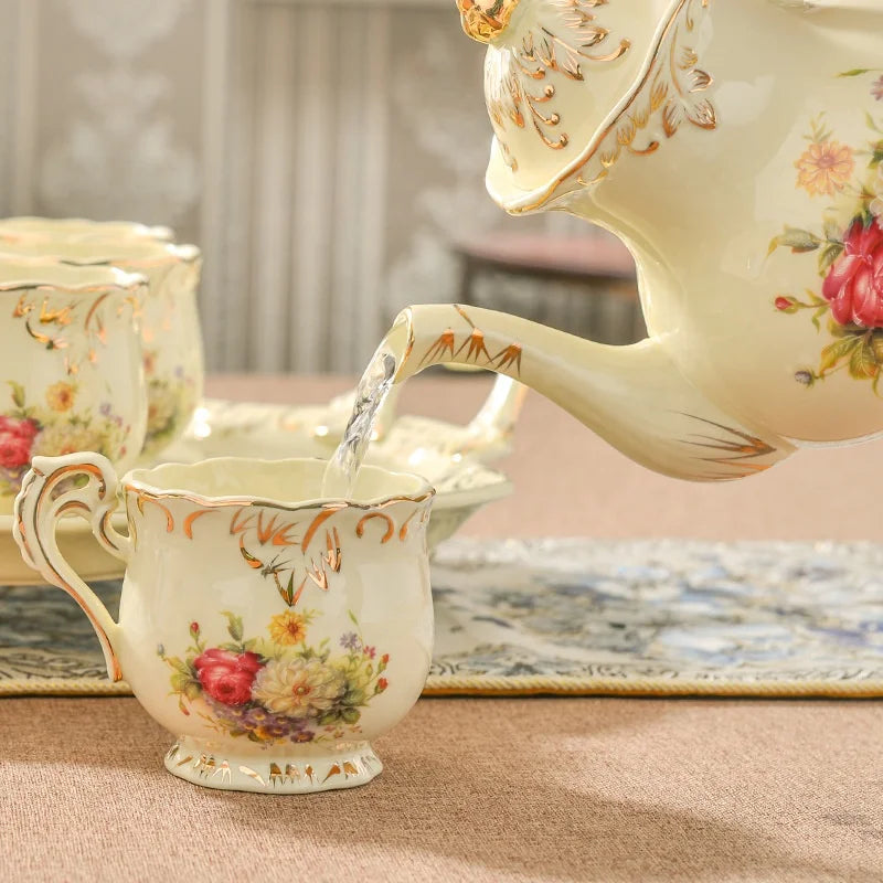 Wholesale Ceramic teapot Coffee cup Sets/vintage Coffee Tea Set