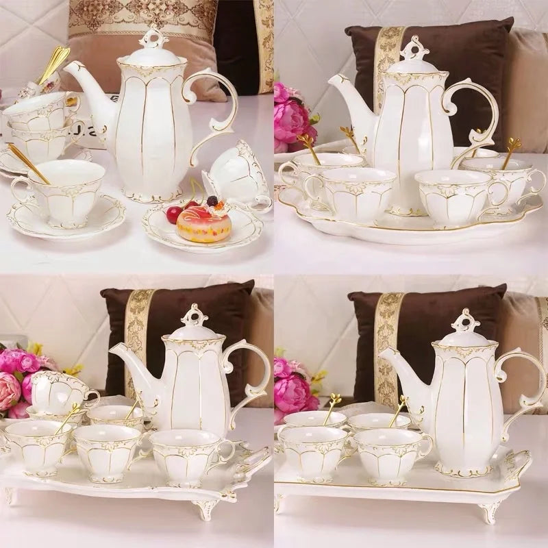 Low price Nordic simple relief afternoon tea ceramic coffee set