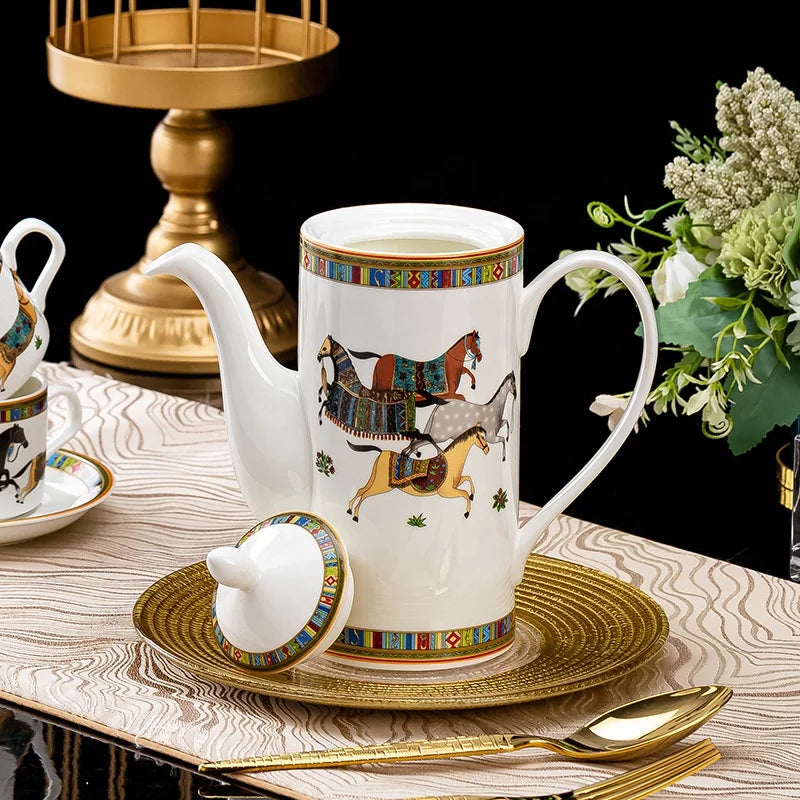 Best selling Nordic Luxury 15pcs Coffee Set Ceramic Tea Set