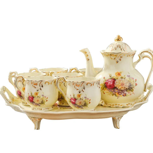 Wholesale Ceramic teapot Coffee cup Sets/vintage Coffee Tea Set