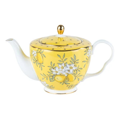 Yellow Coffee Pot Cup Coffee Set Water Set Royal Ceramic Wholesale Europe Bone China Kitchen Storage Coffee & Tea Sets Support