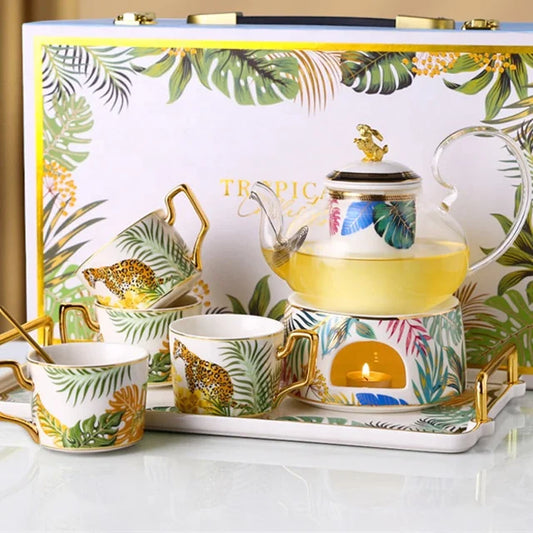 New Royal Fantasy Jungle Kitchen Accessories Porcelain Tea Sets