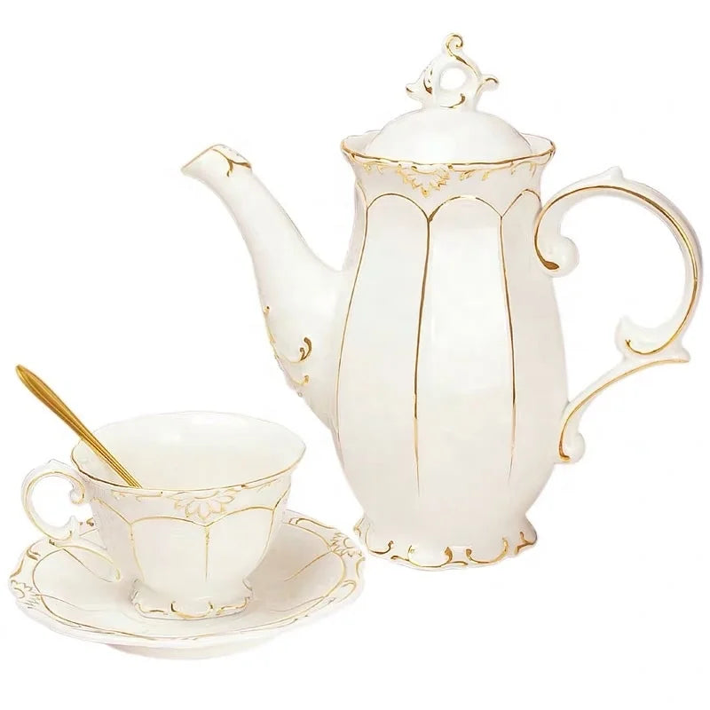 Low price Nordic simple relief afternoon tea ceramic coffee set