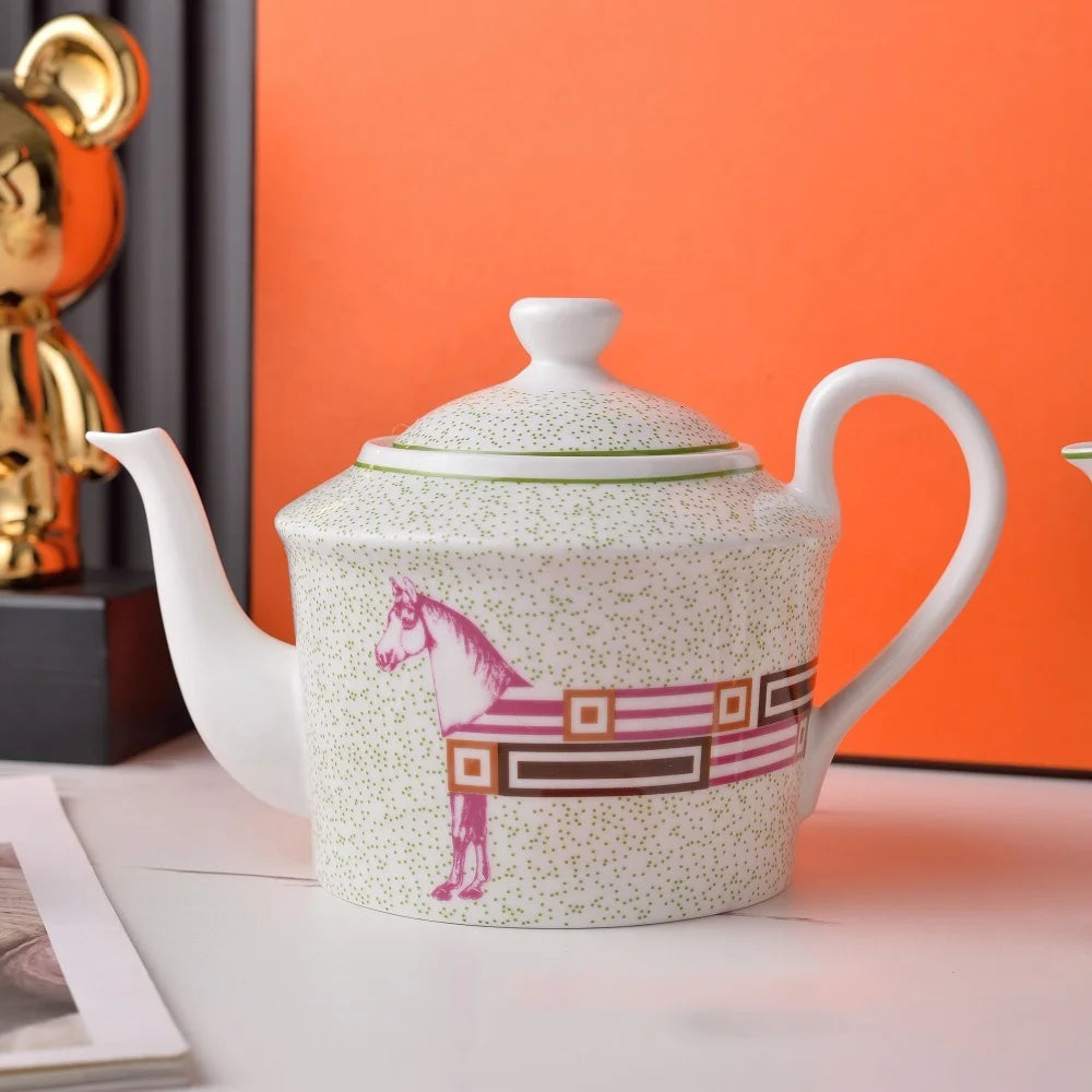 Horse Design New Product 15pcs European style Ceramic Coffee Set and Tea Cup