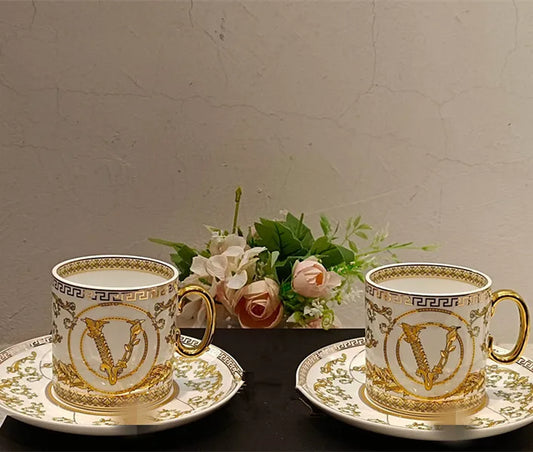 Hot sale luxury afternoon tea coffee cup bone china cup set