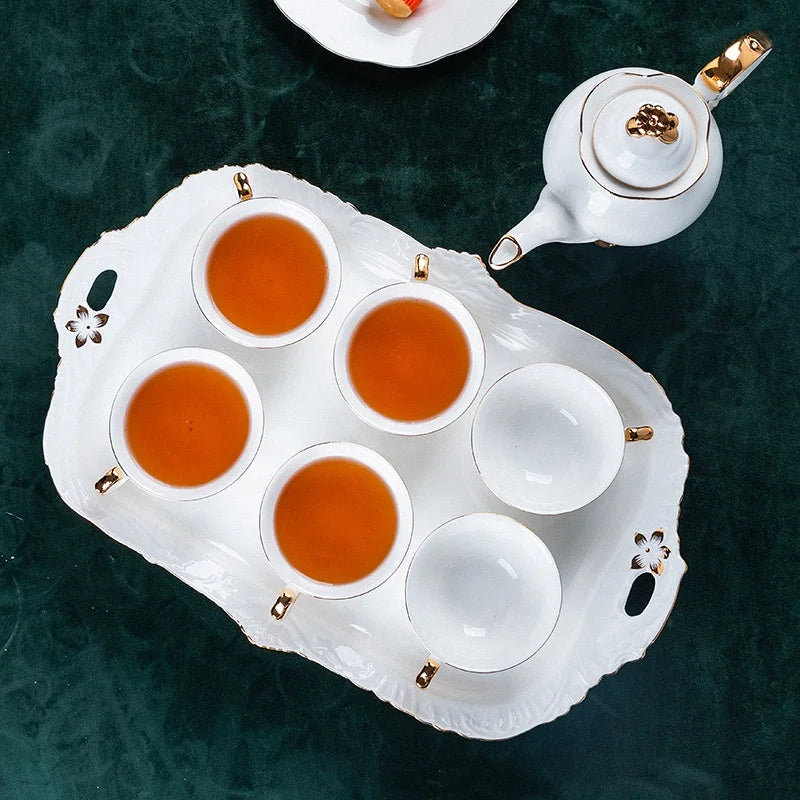 Hot Selling European Style White Luxury Phnom Penh Afternoon Tea Ceramic Coffee Set