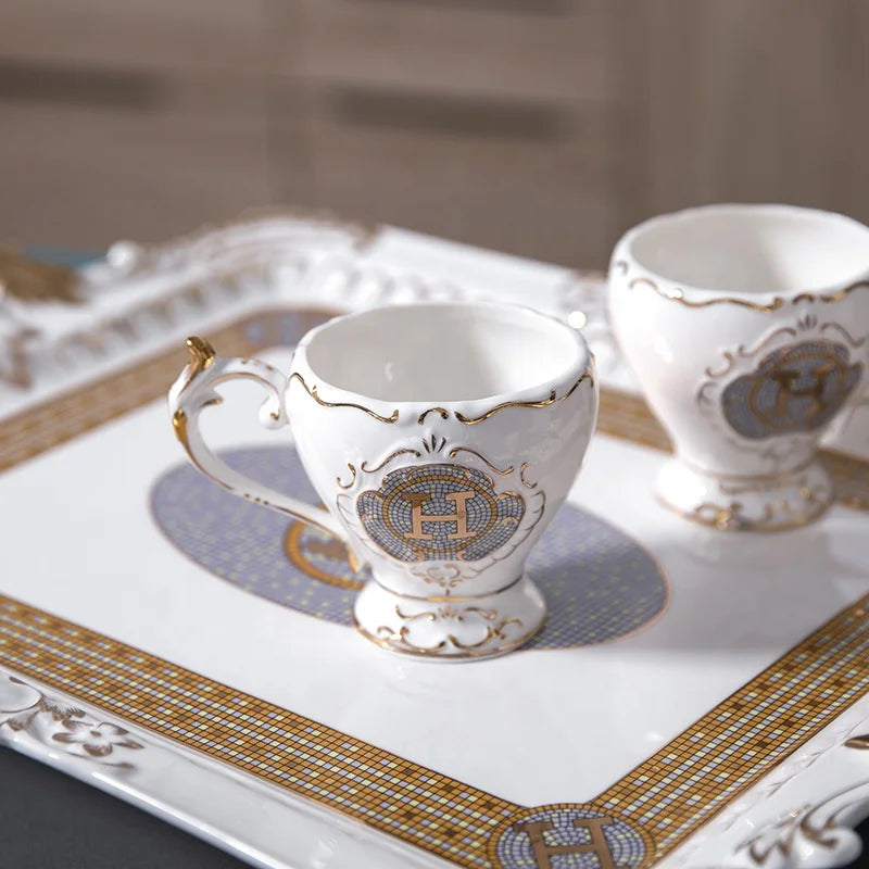 Style Creative Hand-painted Relief Mosaic Afternoon Tea Coffee Set Vintage Ceramic Tea Pot Low Price Promotion European