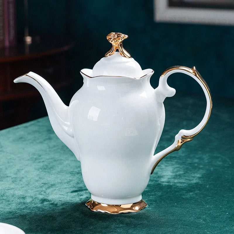 Hot Selling European Style White Luxury Phnom Penh Afternoon Tea Ceramic Coffee Set