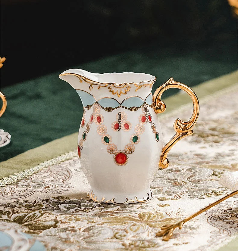 Coffee Set Diamond Relief Afternoon Tea Ceramic Discount Promotion European Color Box Nordic Ceramic Porcelain Coffee Cup