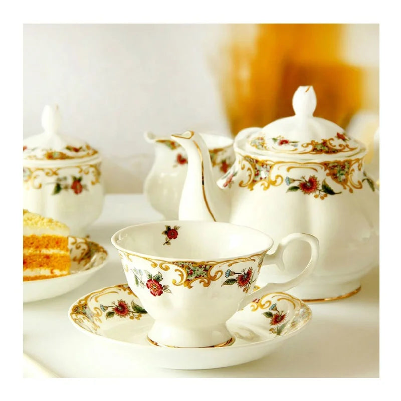 Exquisite European style luxury coffee suit ceramic tea set afternoon tea bone china coffee cup set