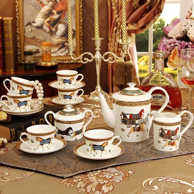 New 15 Pcs Nordic Luxury Home Decors Ceramic Coffee Tea Sets For 6 People