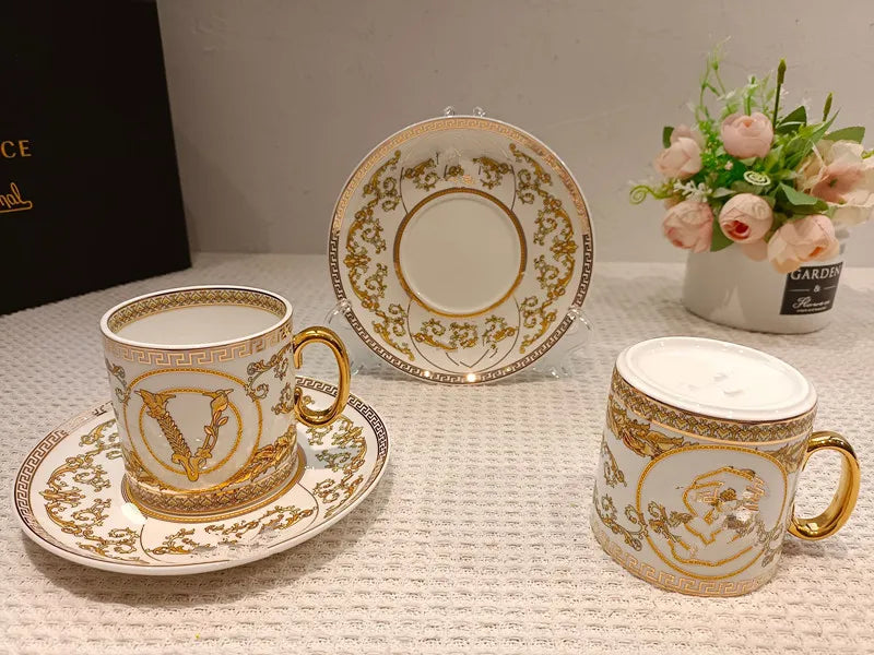 Hot sale luxury afternoon tea coffee cup bone china cup set