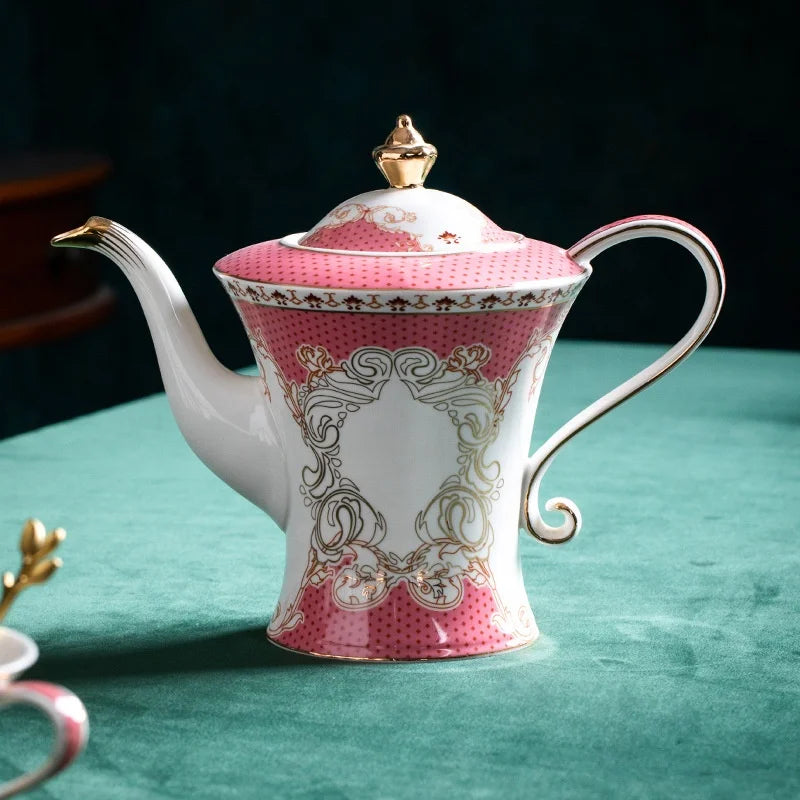 Customized British pink afternoon tea coffee set and tea set