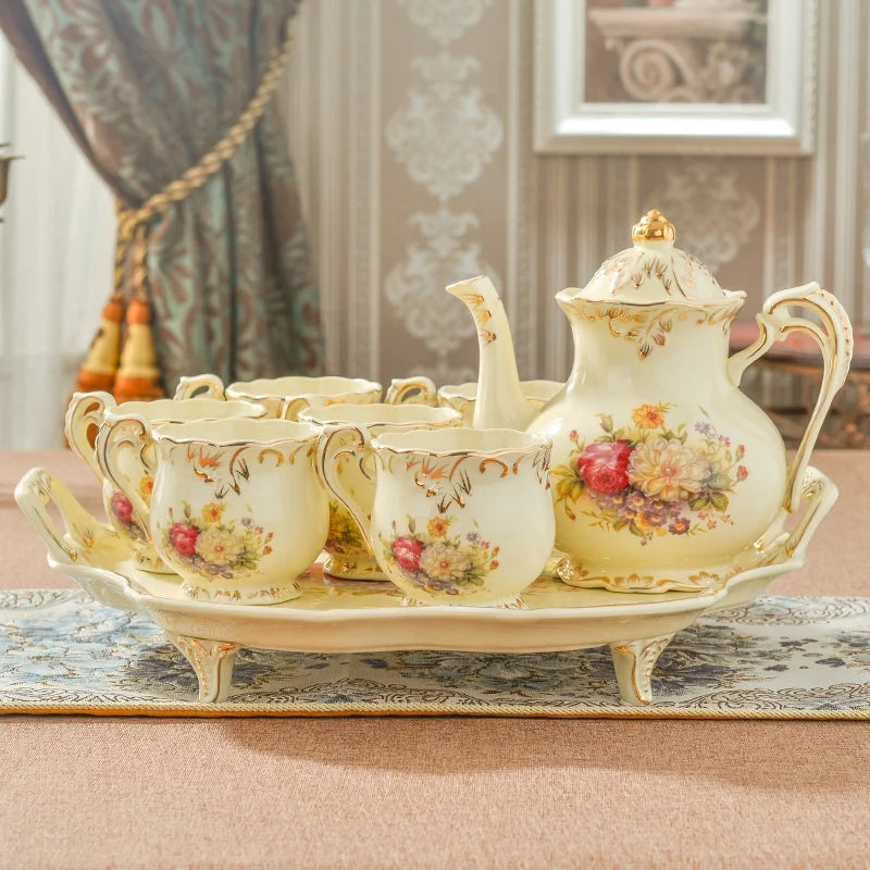 Wholesale Ceramic teapot Coffee cup Sets/vintage Coffee Tea Set