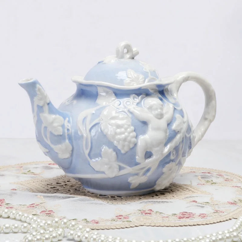 Discount European Classic Blue Ceramic Tea Set Gift Box