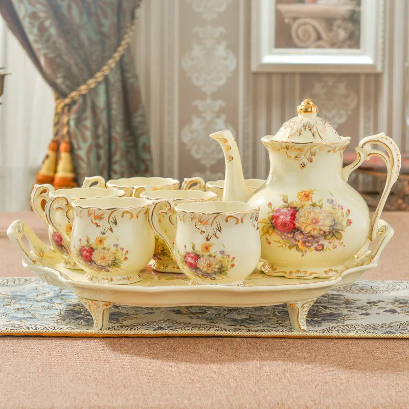 Wholesale Ceramic teapot Coffee cup Sets/vintage Coffee Tea Set