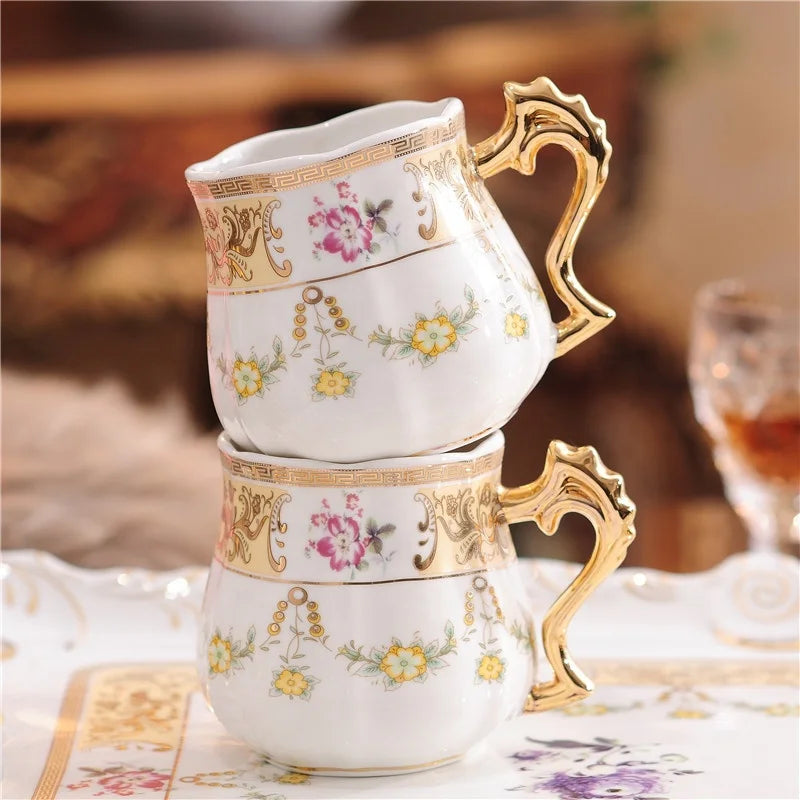 Low price discount European style afternoon tea with rural flowers in Phnom Penh ceramic tea set