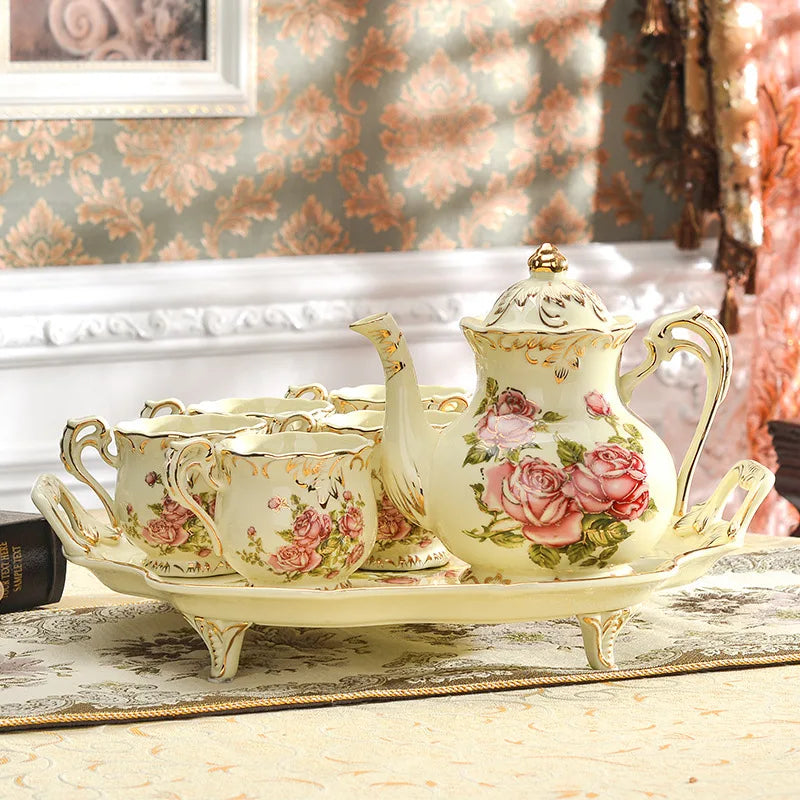 Wholesale Ceramic teapot Coffee cup Sets/vintage Coffee Tea Set