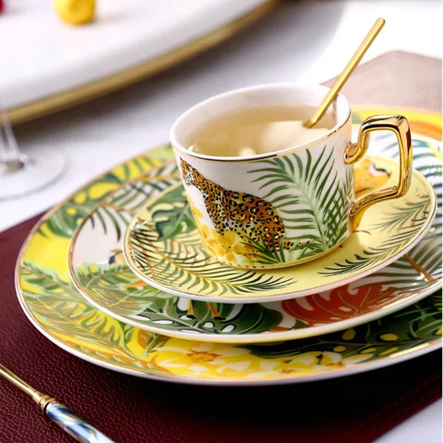 New Royal Fantasy Jungle Kitchen Accessories Porcelain Tea Sets