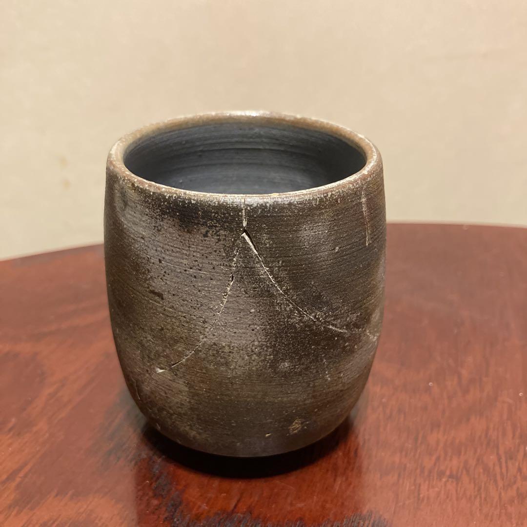 Guinomi Sake Cup Junk Antique Bizen Ware Kiln Change Author Unknown Repaired It