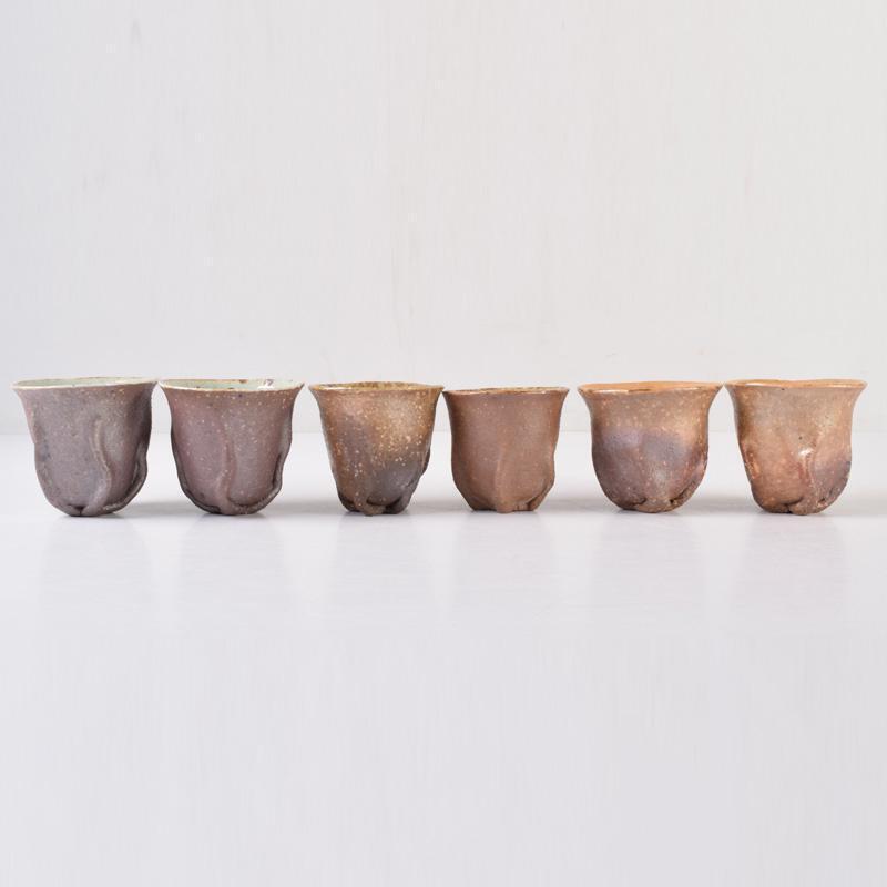 Guinomi Sake Cup Banko Ware, Shikogama, Kosaku Hayashi, Set Of s, Cup, 6 Pieces,