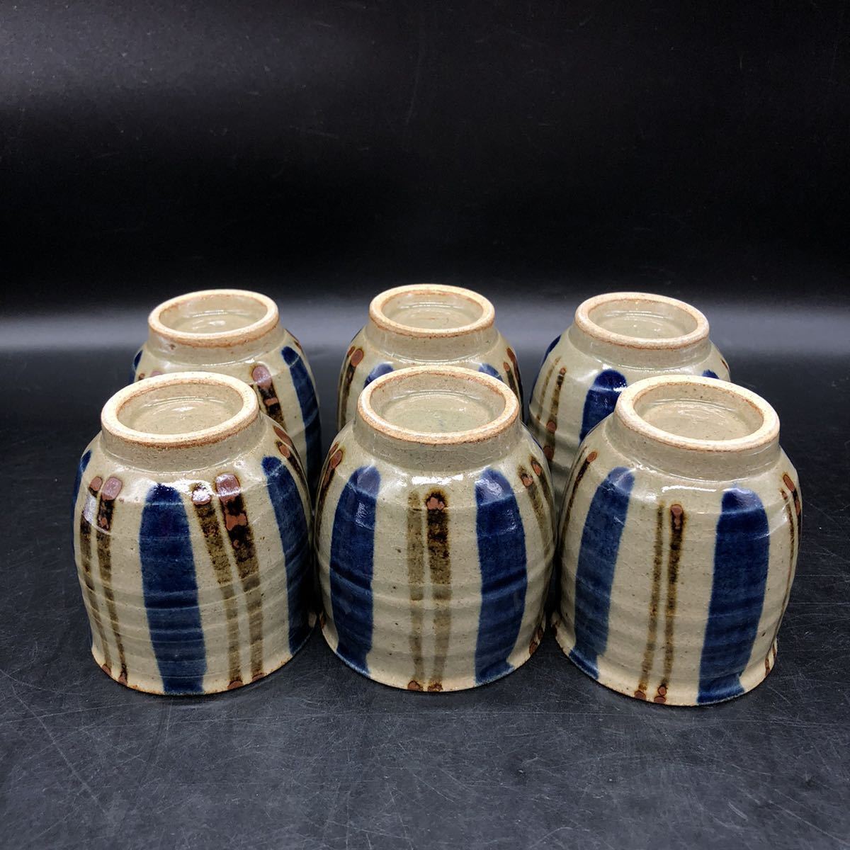 Sake Cup Guinomi Teacup/ Set Of 6 Mashiko Ware Tokusa Ceramic Teacup Tea Utensil