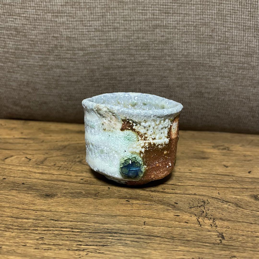 Guinomi Sake Cup Natural Glaze Tube Cup Dragonfly Eye